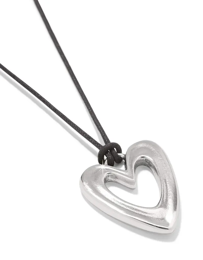 Cascade Open Heart Black Necklace