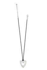 Cascade Open Heart Black Necklace