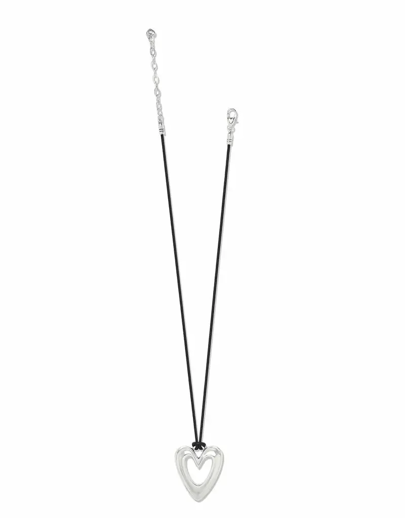 Cascade Open Heart Black Necklace