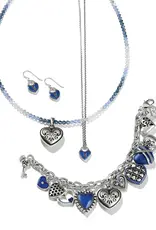 One Heart Link Charm Bracelet in Blue