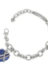 One Heart Link Bracelet in Blue