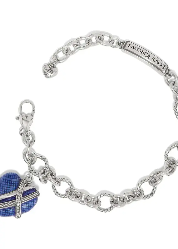 One Heart Link Bracelet in Blue