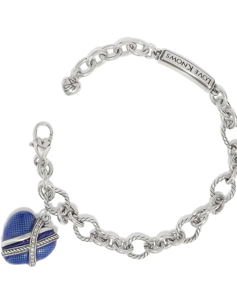 One Heart Link Bracelet in Blue