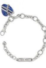 One Heart Link Bracelet in Blue