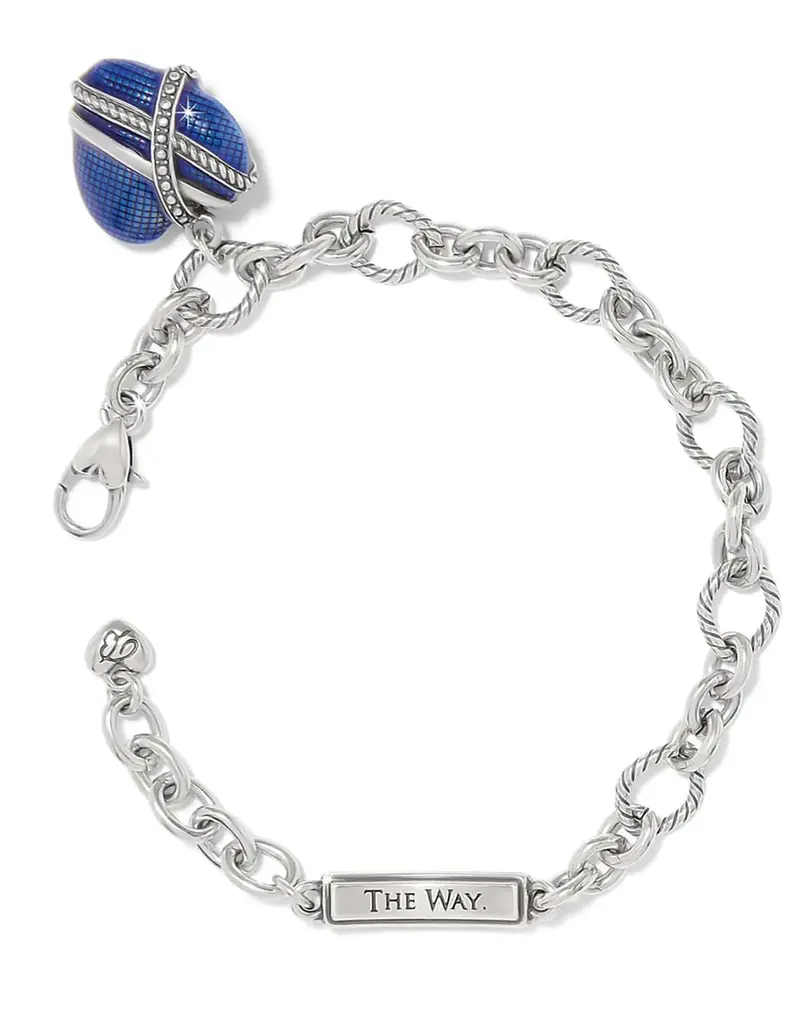 One Heart Link Bracelet in Blue