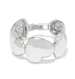 Trianon Heart Link Bracelet in Silver