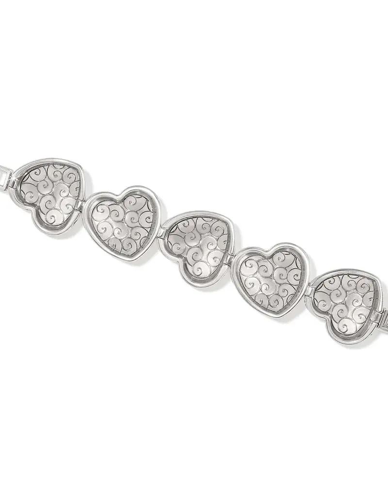 Trianon Heart Link Bracelet in Silver