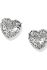 Trianon Heart Small Post in Silver