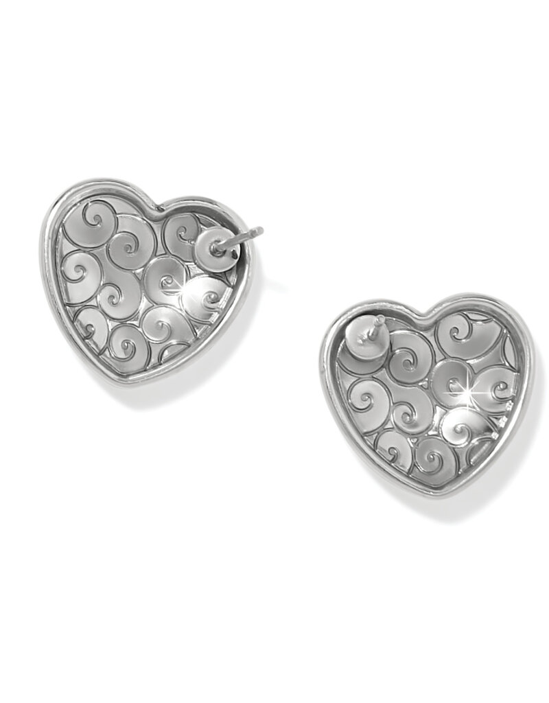 Trianon Heart Small Post in Silver