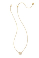 KENDRA SCOTT Ari Pave White Crystal Heart Necklace