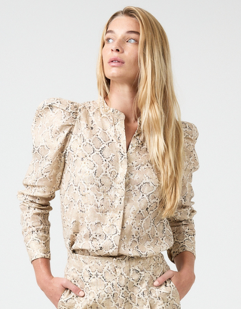 J.HOFFMAN'S Lilium Metallic Linen Shirt - Snake