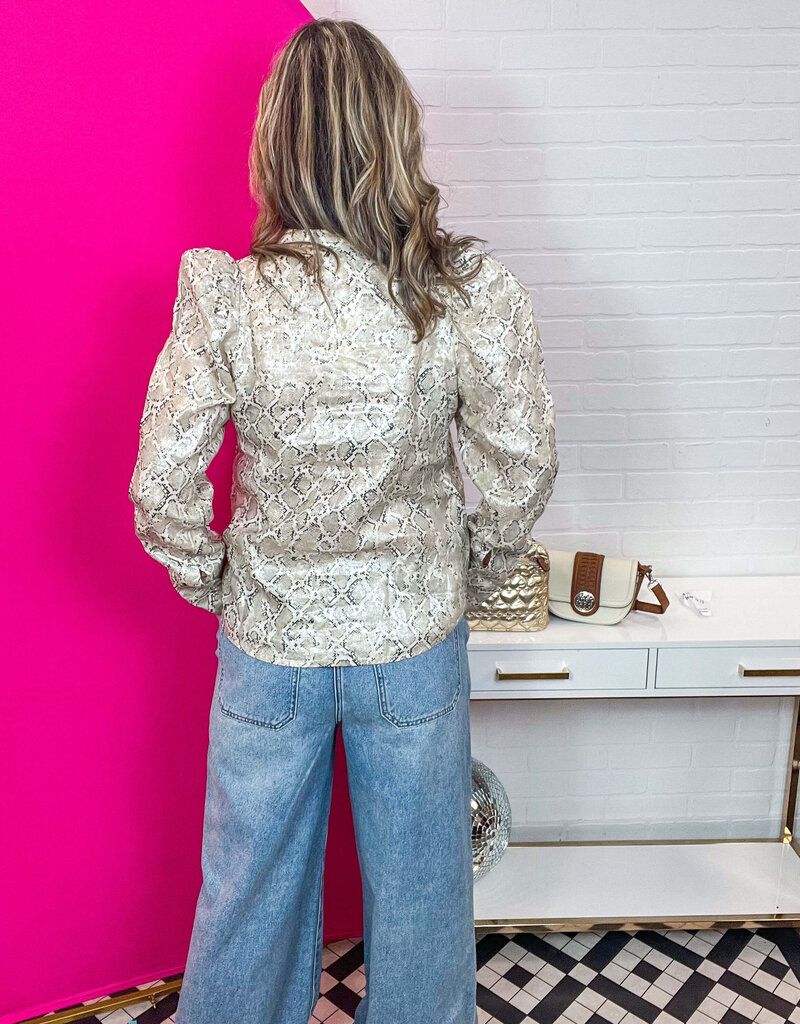 J.HOFFMAN'S Lilium Metallic Linen Shirt - Snake