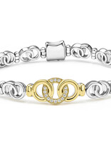 LAGOS Signature Caviar Two-Tone Interlocking Diamond Link Bracelet