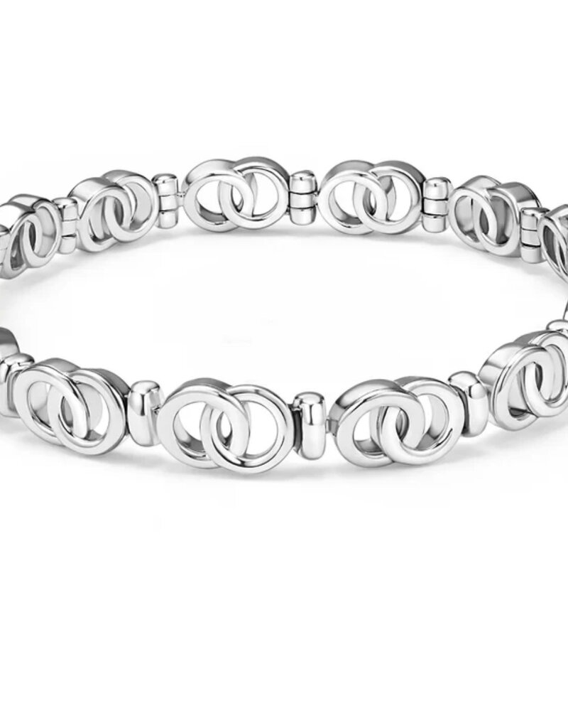 LAGOS Signature Caviar Two-Tone Interlocking Diamond Link Bracelet