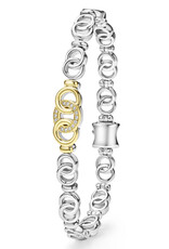LAGOS Signature Caviar Two-Tone Interlocking Diamond Link Bracelet