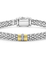 LAGOS Signature Caviar Triple Diamond Station Caviar Bracelet | 6mm