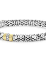 LAGOS Signature Caviar Triple Diamond Station Caviar Bracelet | 6mm