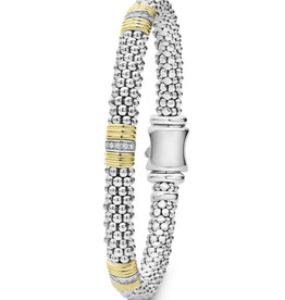 LAGOS Signature Caviar Triple Diamond Station Caviar Bracelet | 6mm