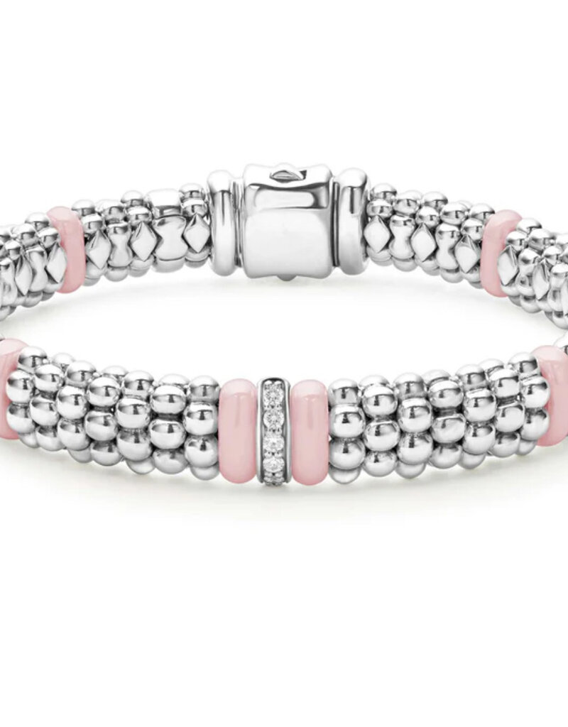 LAGOS Pink Caviar Single Station Diamond Caviar Bracelet | 9mm