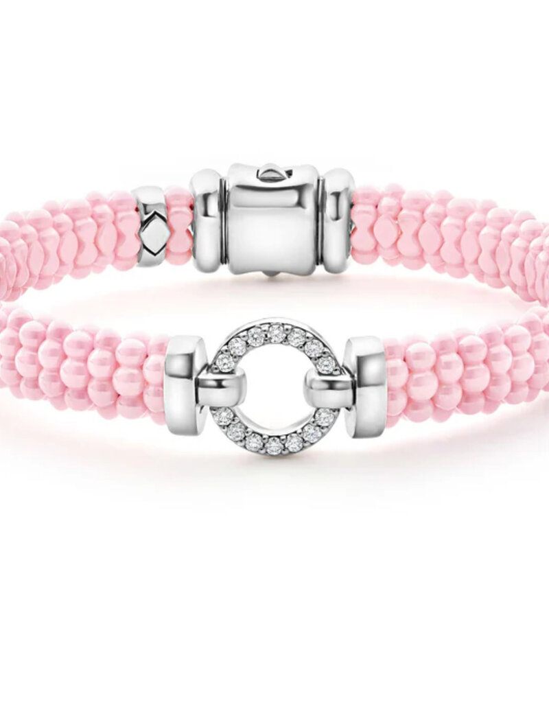 LAGOS Pink Caviar Ceramic Diamond Circle Bracelet | 9mm