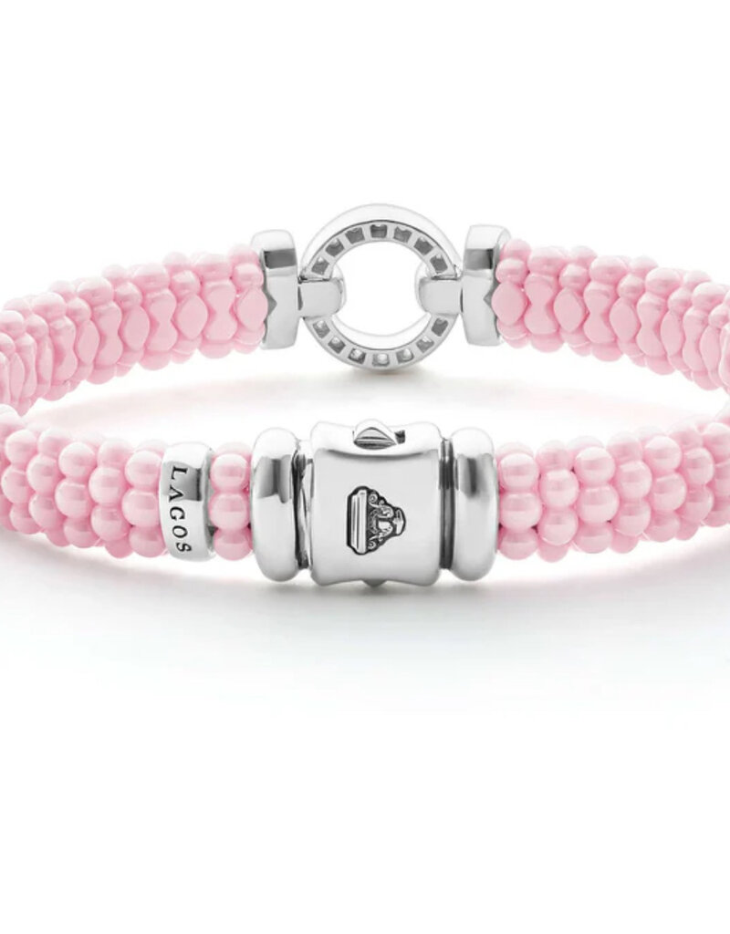 LAGOS Pink Caviar Ceramic Diamond Circle Bracelet | 9mm