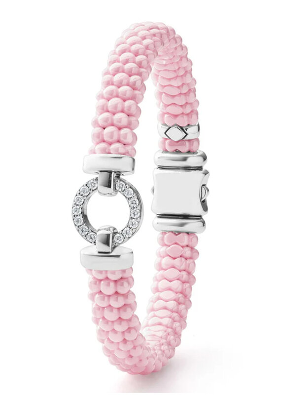 LAGOS Pink Caviar Ceramic Diamond Circle Bracelet | 9mm