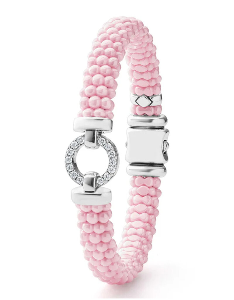 LAGOS Pink Caviar Ceramic Diamond Circle Bracelet | 9mm