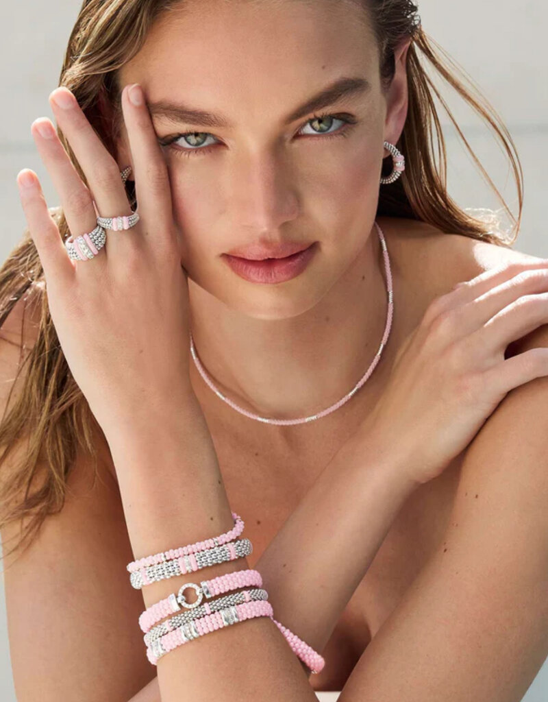 LAGOS Pink Caviar Ceramic Diamond Circle Bracelet | 9mm