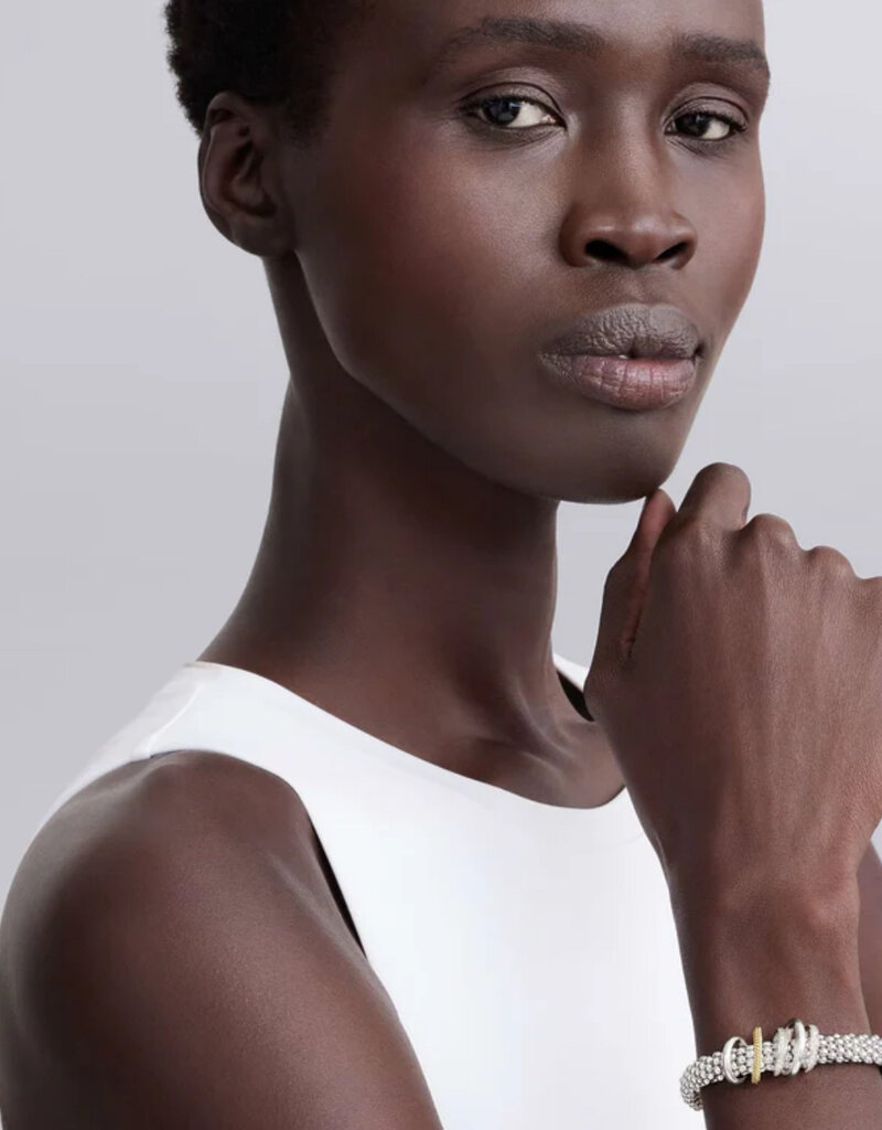 LAGOS Caviar Lux Two-Tone Five Ring Diamond Caviar Bracelet | 9mm