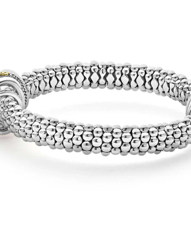LAGOS Caviar Lux Two-Tone Five Ring Diamond Caviar Bracelet | 9mm