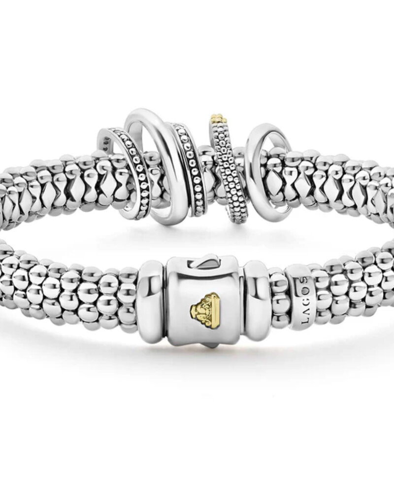 LAGOS Caviar Lux Two-Tone Five Ring Diamond Caviar Bracelet | 9mm