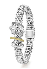 LAGOS Caviar Lux Two-Tone Five Ring Diamond Caviar Bracelet | 9mm