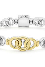 LAGOS Signature Caviar Two-Tone Interlocking Link Bracelet