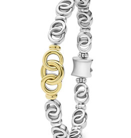 LAGOS Signature Caviar Two-Tone Interlocking Link Bracelet