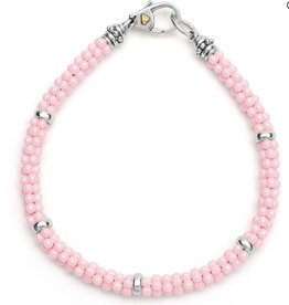 LAGOS Pink Caviar Pink Five Silver Station Ceramic Bracelet | 5mm