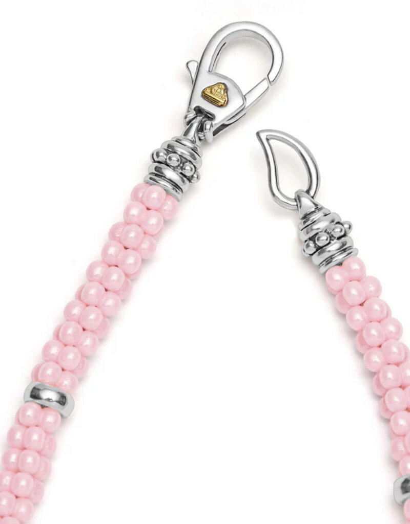 LAGOS Pink Caviar Pink Five Silver Station Ceramic Bracelet | 5mm