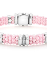 LAGOS Pink Caviar Three Station Diamond Caviar Bracelet | 9mm