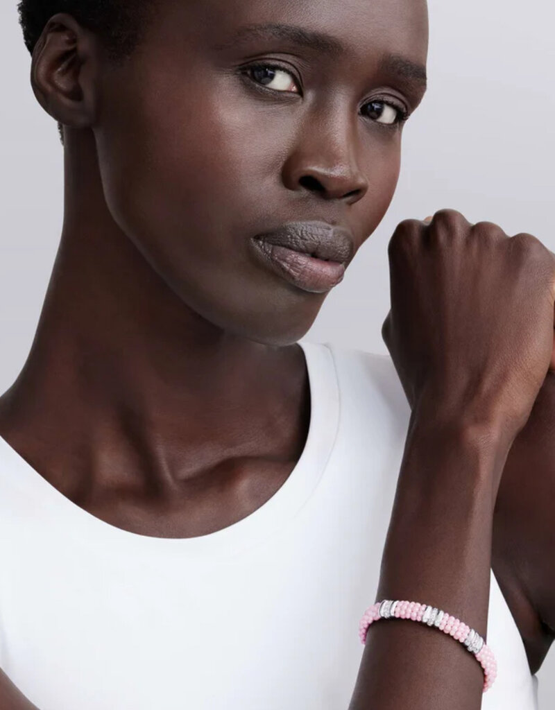 LAGOS Pink Caviar Three Station Diamond Caviar Bracelet | 9mm