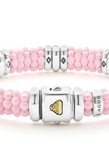 LAGOS Pink Caviar Three Station Diamond Caviar Bracelet | 9mm