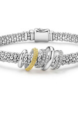 LAGOS Caviar Lux Two-Tone Five Ring Diamond Caviar Bracelet | 6mm