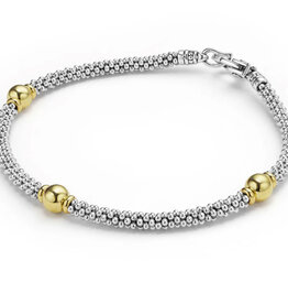 LAGOS Signature Caviar Two-Tone Station Bracelet | 3mm
