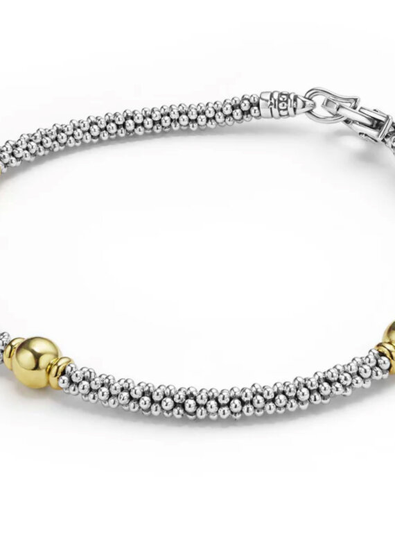 LAGOS Signature Caviar Two-Tone Station Bracelet | 3mm