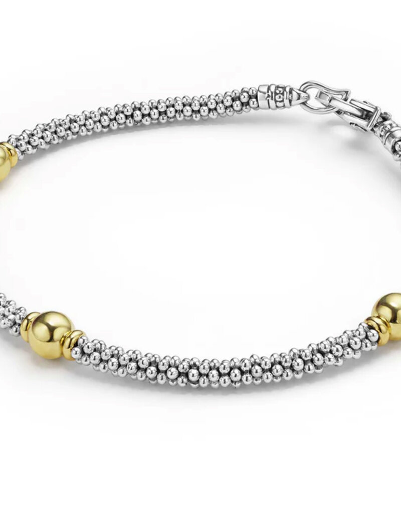 LAGOS Signature Caviar Two-Tone Station Bracelet | 3mm