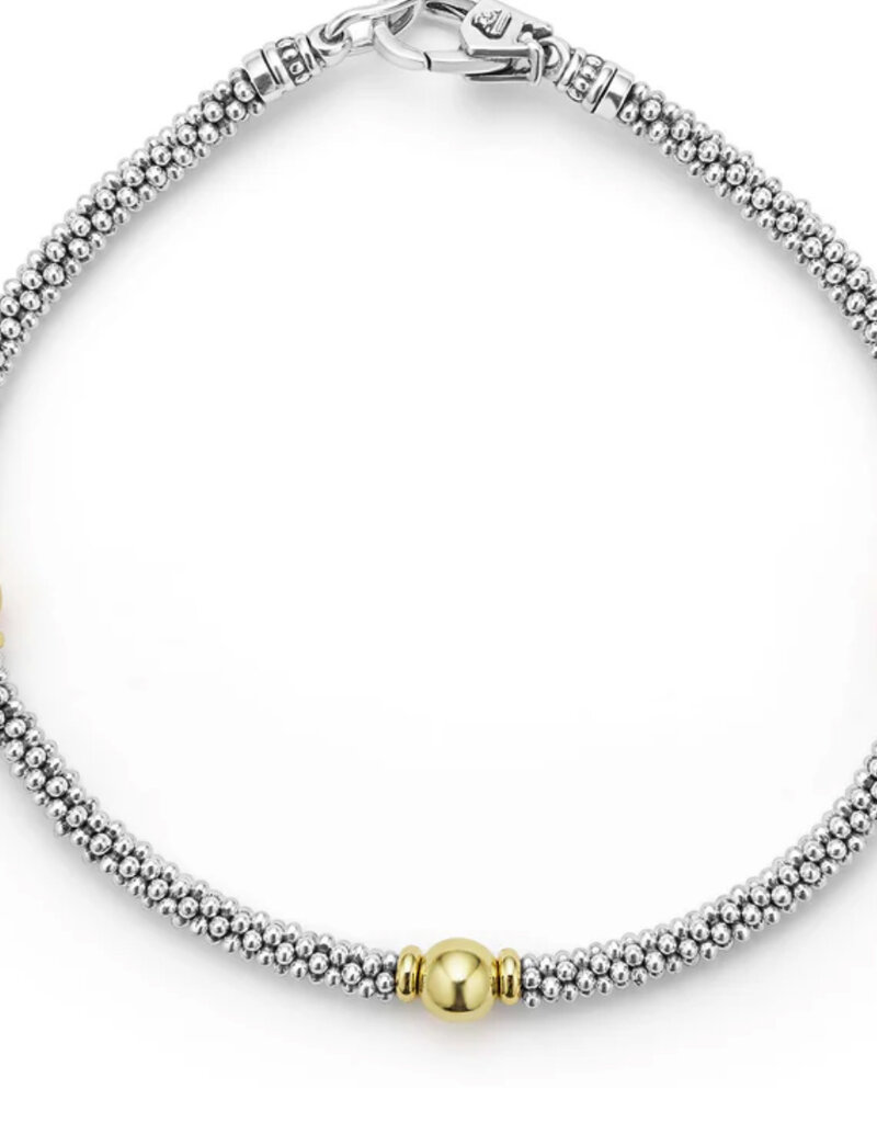 LAGOS Signature Caviar Two-Tone Station Bracelet | 3mm