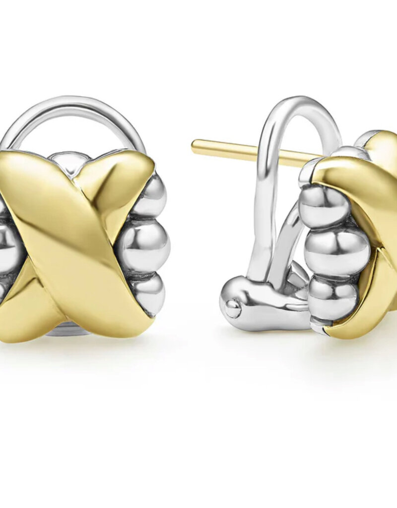 LAGOS Embrace Two-Tone X Omega Clip Earrings