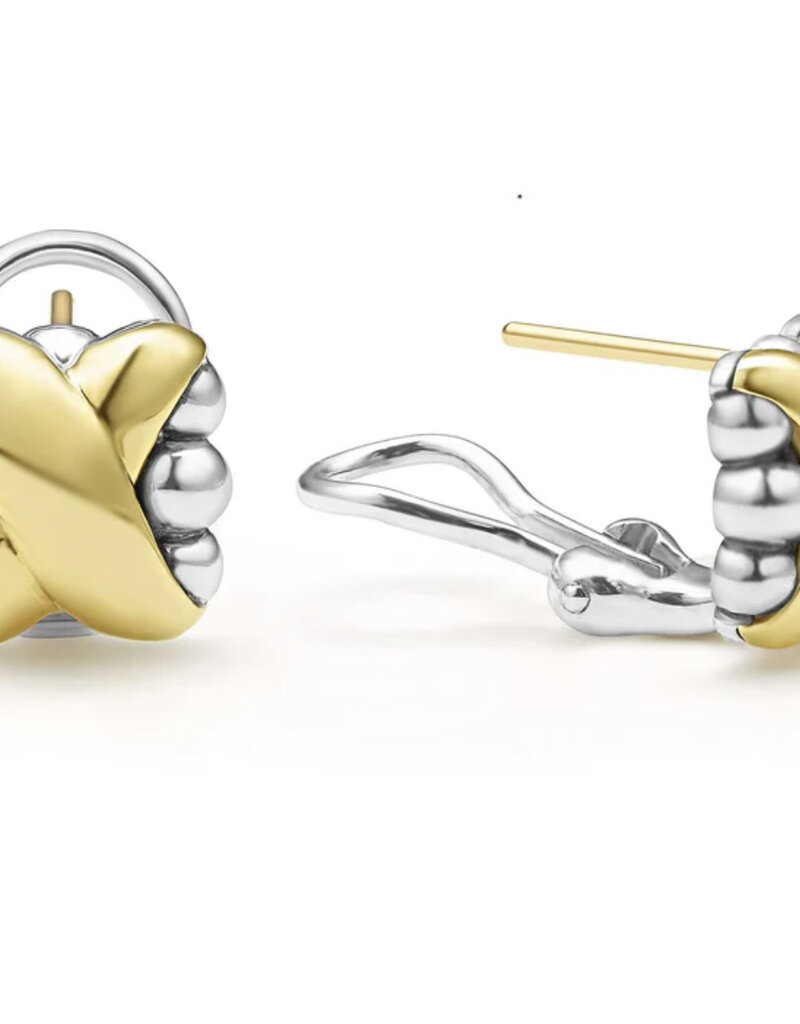 LAGOS Embrace Two-Tone X Omega Clip Earrings