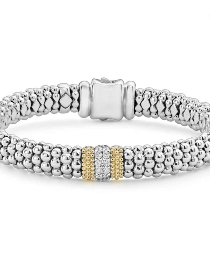 LAGOS Caviar Lux Diamond Single Station Diamond Caviar Bracelet 9mm