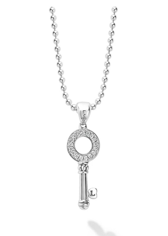 LAGOS Caviar Spark Key Diamond Pendant Necklace