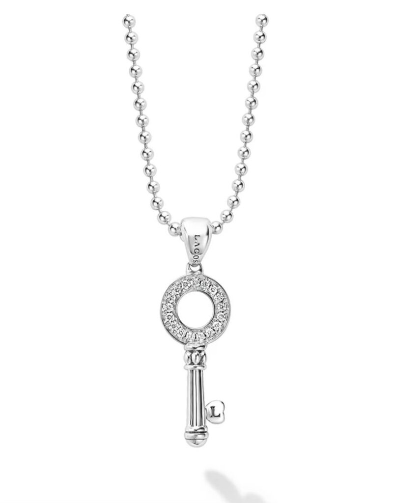 LAGOS Caviar Spark Key Diamond Pendant Necklace