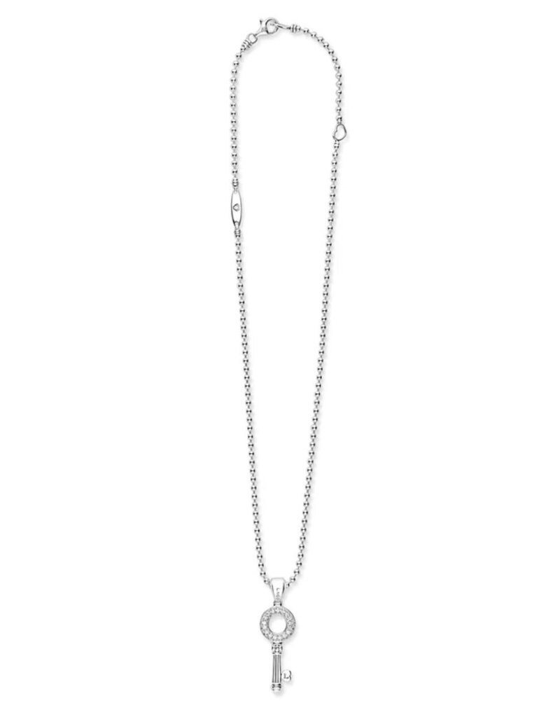 LAGOS Caviar Spark Key Diamond Pendant Necklace